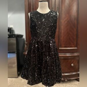 Children’s place Girl’s black sequin bubbled a line dress size 10